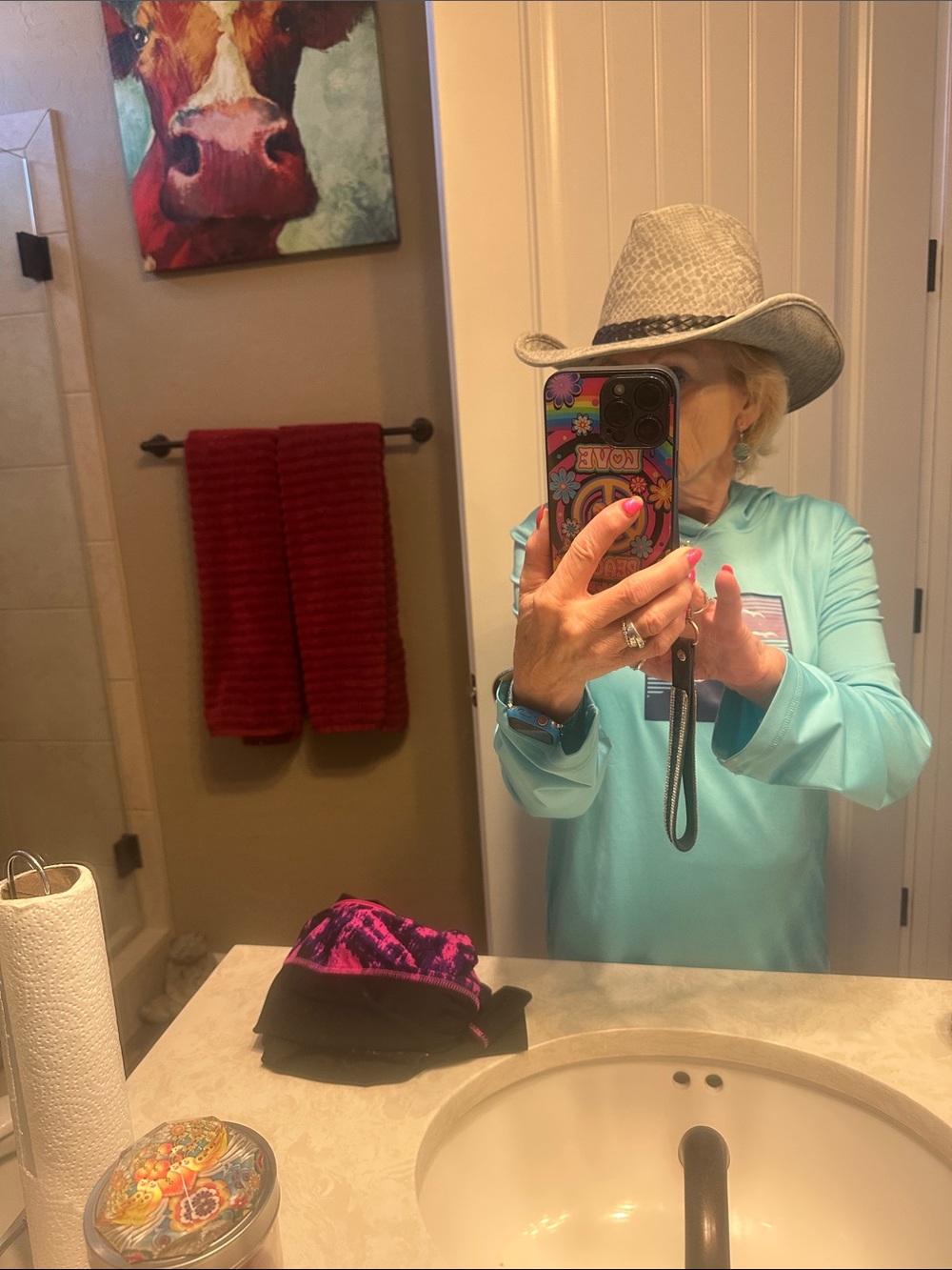 Gray Faux-Suede Cowboy Hat with Braided Band - Unbranded